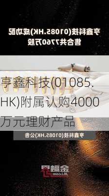 亨鑫科技(01085.HK)附属认购4000万元理财产品