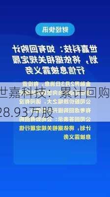 世嘉科技：累计回购128.93万股