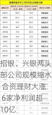 招银、兴银两头部公司规模缩水 合资理财大涨 6家净利润超10亿