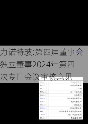 力诺特玻:第四届董事会独立董事2024年第四次专门会议审核意见