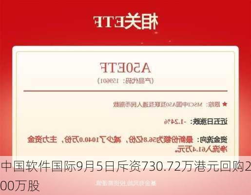 中国软件国际9月5日斥资730.72万港元回购200万股