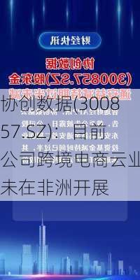 协创数据(300857.SZ)：目前公司跨境电商云业务未在非洲开展