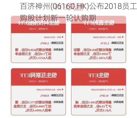 百济神州(06160.HK)公布2018员工购股计划新一轮认购期