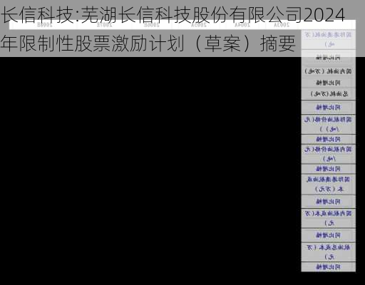 长信科技:芜湖长信科技股份有限公司2024年限制性股票激励计划（草案）摘要