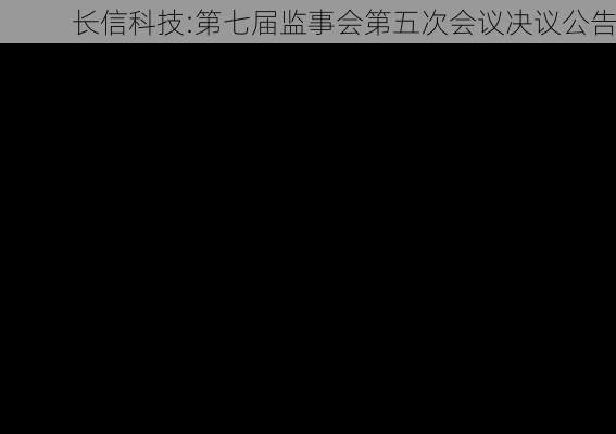 长信科技:第七届监事会第五次会议决议公告