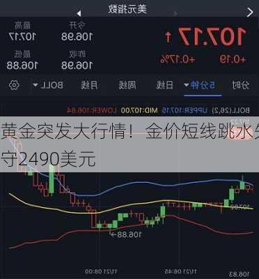 黄金突发大行情！金价短线跳水失守2490美元