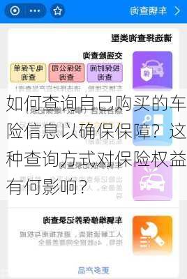 如何查询自己购买的车险信息以确保保障？这种查询方式对保险权益有何影响？