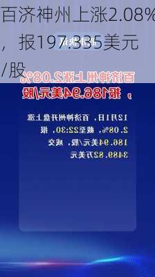 百济神州上涨2.08%，报197.335美元/股