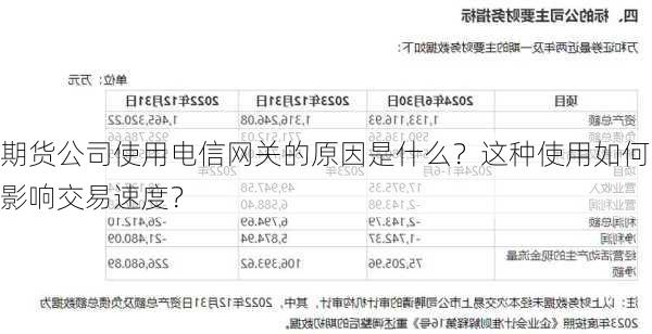 期货公司使用电信网关的原因是什么？这种使用如何影响交易速度？
