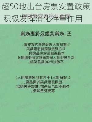 超50地出台房票安置政策 积极发挥消化存量作用