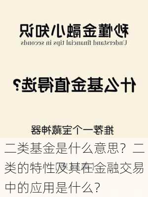 二类基金是什么意思？二类的特性及其在金融交易中的应用是什么？