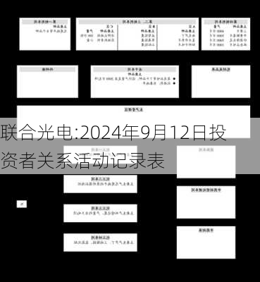 联合光电:2024年9月12日投资者关系活动记录表