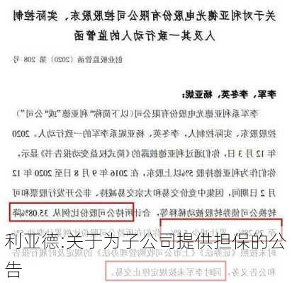 利亚德:关于为子公司提供担保的公告