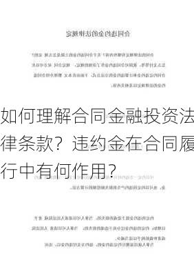 如何理解合同金融投资法律条款？违约金在合同履行中有何作用？