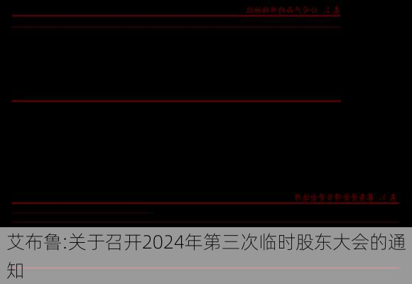 艾布鲁:关于召开2024年第三次临时股东大会的通知