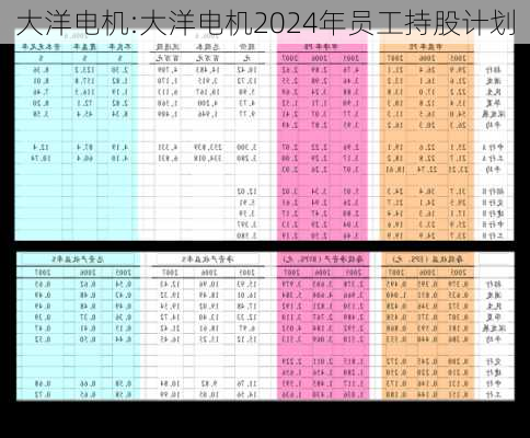 大洋电机:大洋电机2024年员工持股计划