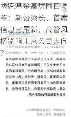 两家基金高层同日调整：新督察长、首席信息官履新，高管风格影响未来公司走向？