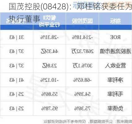 国茂控股(08428)：邓柱铭获委任为执行董事