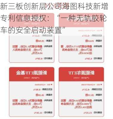 新三板创新层公司海图科技新增专利信息授权：“一种无轨胶轮车的安全启动装置”