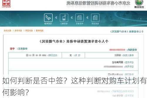 如何判断是否中签？这种判断对购车计划有何影响？