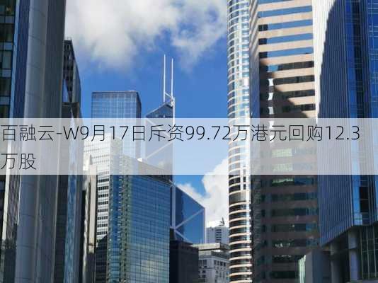 百融云-W9月17日斥资99.72万港元回购12.3万股