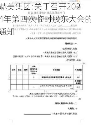 赫美集团:关于召开2024年第四次临时股东大会的通知