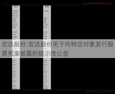 宏达股份:宏达股份关于向特定对象发行股票预案披露的提示性公告