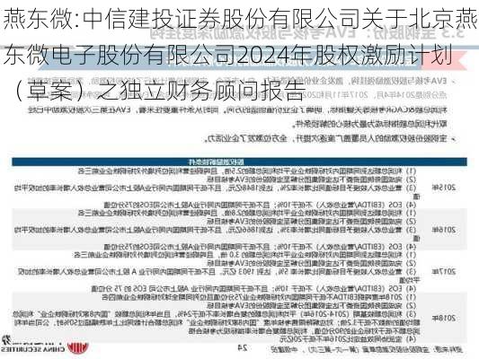 燕东微:中信建投证券股份有限公司关于北京燕东微电子股份有限公司2024年股权激励计划（草案）之独立财务顾问报告