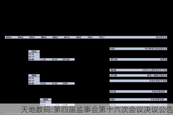天地数码:第四届监事会第十六次会议决议公告
