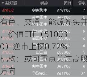 有色、交通、能源齐头并进，价值ETF（510030）逆市上探0.72%！机构：或可重点关注高股息方向