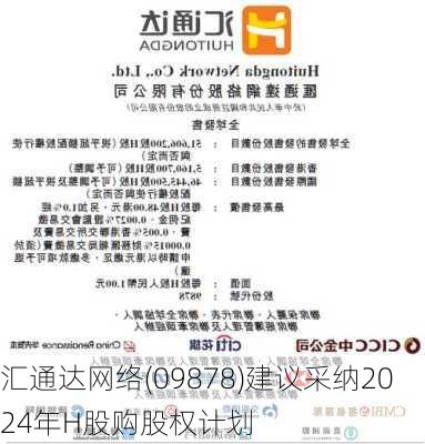 汇通达网络(09878)建议采纳2024年H股购股权计划