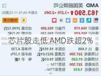 芯片股走低 AMD跌超2%