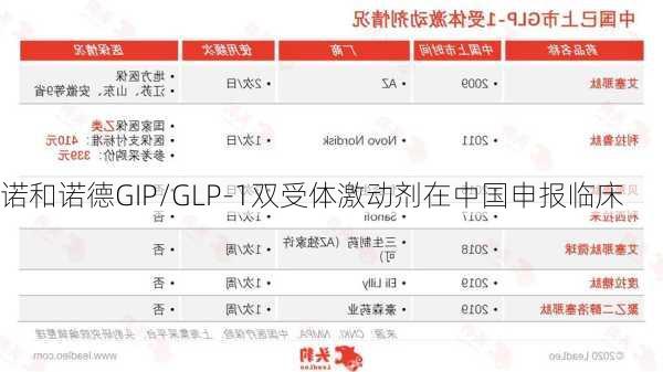 诺和诺德GIP/GLP-1双受体激动剂在中国申报临床