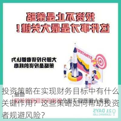 投资策略在实现财务目标中有什么关键作用？这些策略如何帮助投资者规避风险？