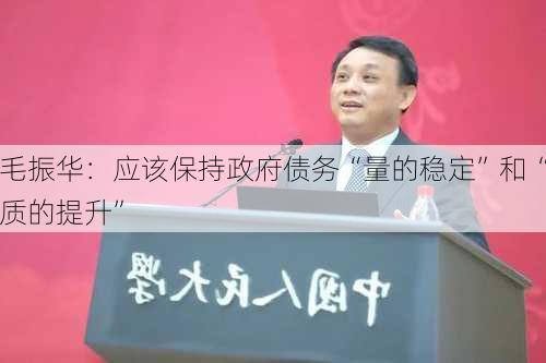 毛振华：应该保持政府债务“量的稳定”和“质的提升”