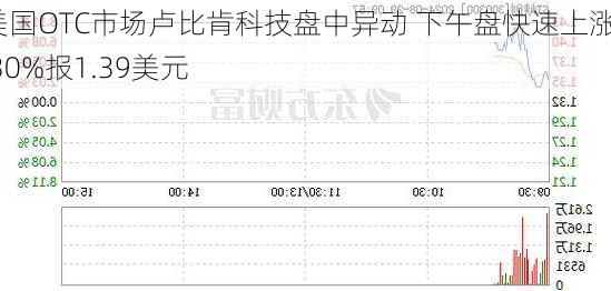 美国OTC市场卢比肯科技盘中异动 下午盘快速上涨5.30%报1.39美元