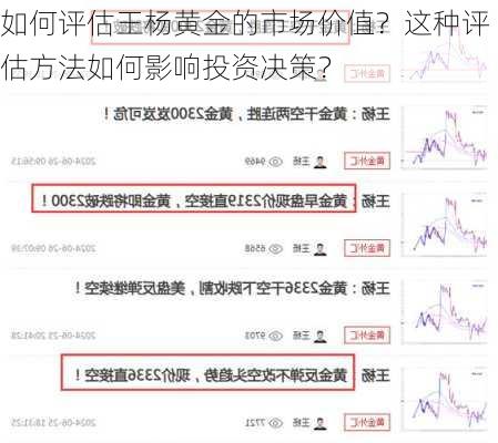 如何评估王杨黄金的市场价值？这种评估方法如何影响投资决策？