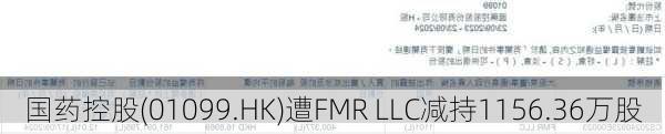 国药控股(01099.HK)遭FMR LLC减持1156.36万股