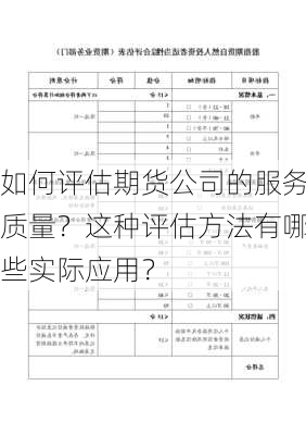 如何评估期货公司的服务质量？这种评估方法有哪些实际应用？