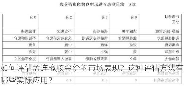 如何评估孟连橡胶金价的市场表现？这种评估方法有哪些实际应用？