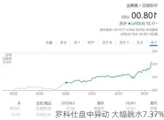 罗科仕盘中异动 大幅跳水7.37%