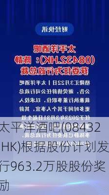 太平洋酒吧(08432.HK)根据股份计划发行963.2万股股份奖励