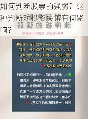 如何判断股票的强弱？这种判断对投资决策有何影响？