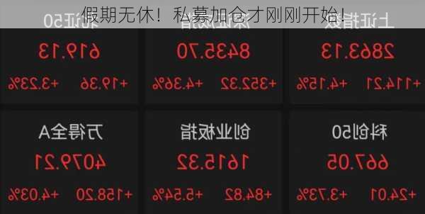 假期无休！私募加仓才刚刚开始！