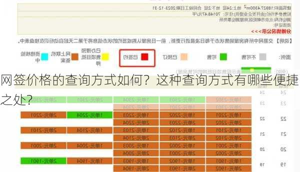 网签价格的查询方式如何？这种查询方式有哪些便捷之处？