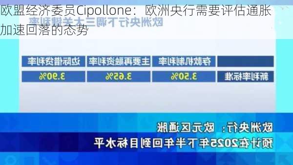 欧盟经济委员Cipollone：欧洲央行需要评估通胀加速回落的态势