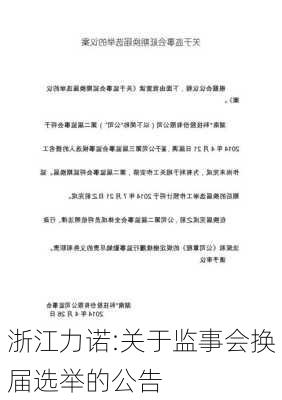 浙江力诺:关于监事会换届选举的公告