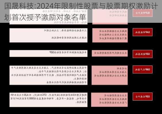 国晟科技:2024年限制性股票与股票期权激励计划首次授予激励对象名单