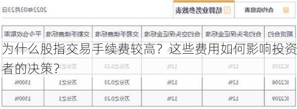 为什么股指交易手续费较高？这些费用如何影响投资者的决策？