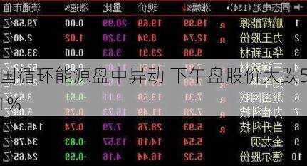 中国循环能源盘中异动 下午盘股价大跌5.51%